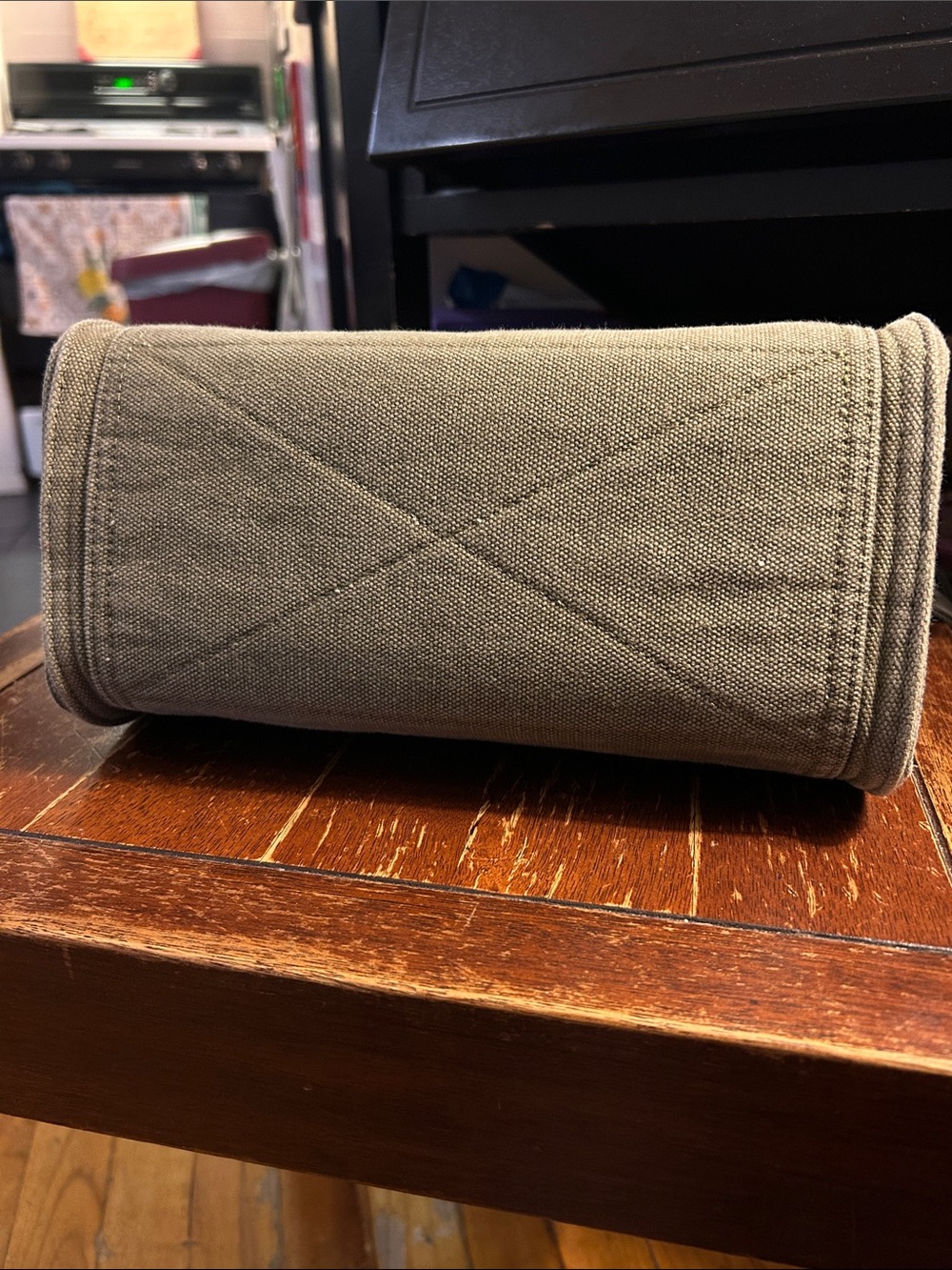 Gap Bag Small Olive Canvas Tote with Red Scarf-Wrapped Handles - Picture 10 of 10